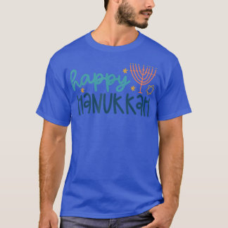 T-shirt Happy Hanukkah Chanukah Menorah Jewish Holiday 
