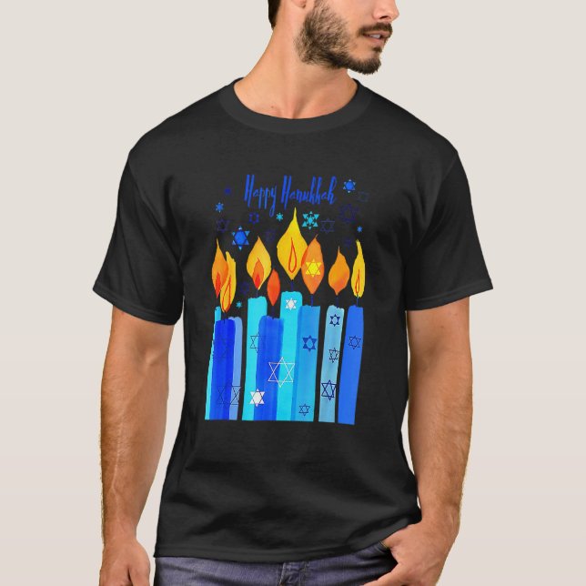 T-shirt Happy Hanukkah Festival of Light Star Of David (Devant)