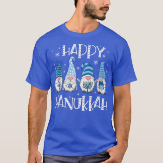 T-shirt Happy Hanukkah Gnome Funny Family Menorah Dreidel 