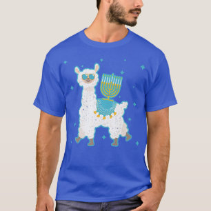 T-shirt Happy Hanukkah Llamakkah Llama Menorah Alpaca Jewi