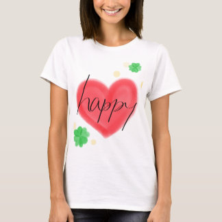 T-shirt happy heart Japanese Traditional Vintage