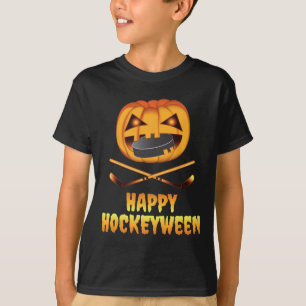 T-shirt Happy Hockeyween Hockey Citrouille Manger Puck Drô
