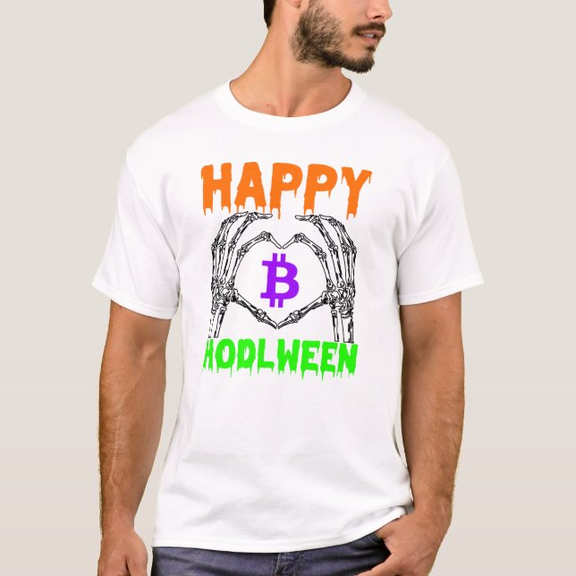 T-shirt Happy Hodlween bitcoin - Halloween crypto (Devant)