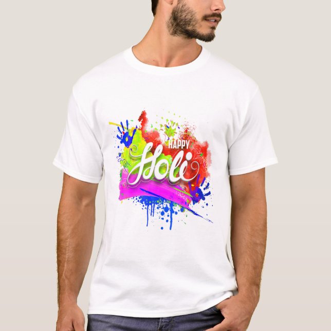 T-shirt Happy Holi 2022 India Colours Spring Festival, Hin (Devant)