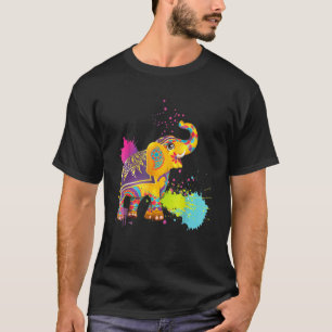T-shirt Happy Holi Colours Inde Hindu Printemps Elephant H