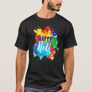 T-shirt Happy Holi Festival Inde couleurs Printemps