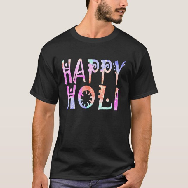 T-shirt Happy Holi Festival Outfit for Women Kids Men Fami (Devant)