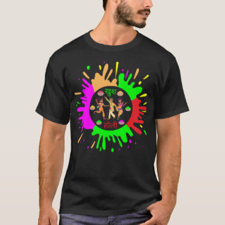 T-shirt Happy Holi Festival tenue couleur Inde femmes homm