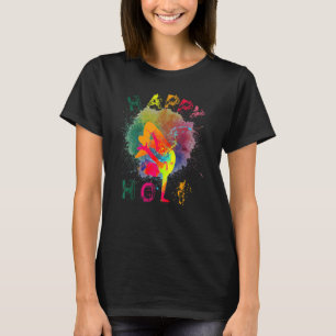 T-shirt Happy Holi Pour Femmes Hommes Enfants Couleur Inde