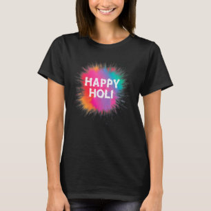 T-shirt Happy Holi Tee Femmes Hommes Enfants Couleurs Inde