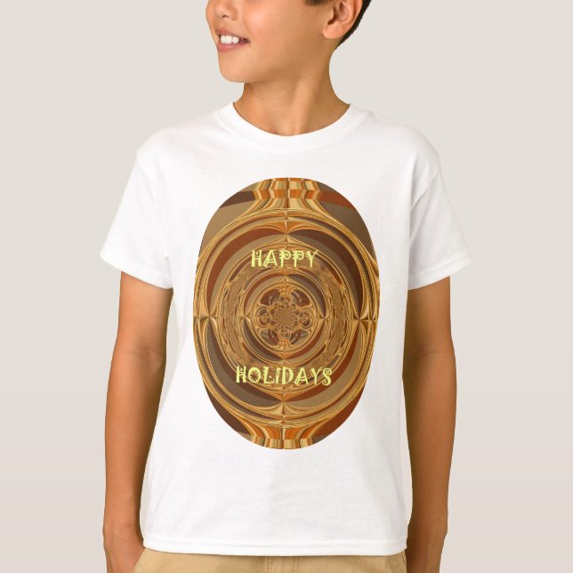 T-shirt Happy Holidays Circle Art Print/Design (Devant)