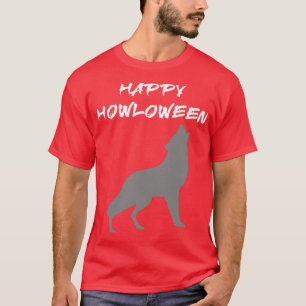 T-shirt Happy Howloween avec loup hurlant