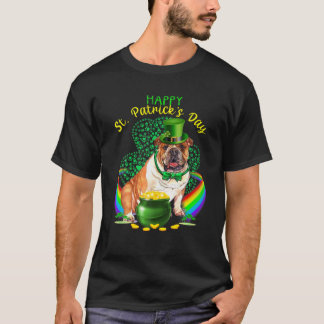 T-shirt Happy Jour de la Saint Patrick Bulldog Leprechaun 