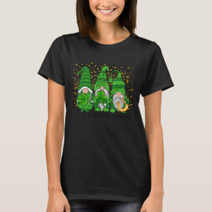 T-shirt Happy Jour de la Saint Patrick Gnomes Leopard Iris