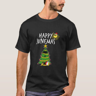 T-shirt Happy Junemas Christmas June 2021 Tree Summer Funn