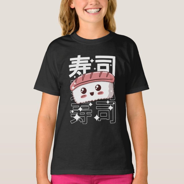 T-shirt Happy Kawaii Sushi Japonais Alimentation Lover cad (Devant)