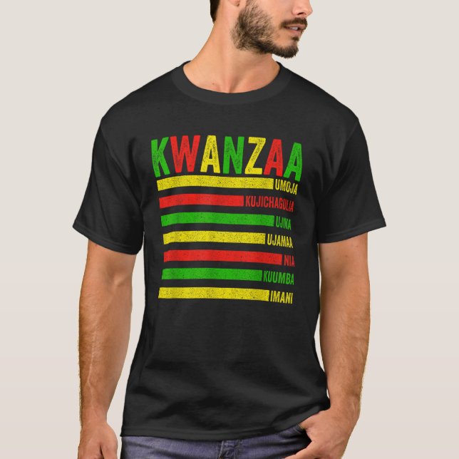 T-shirt Happy Kwanzaa Seven Principles Of Kwanzaa Men Wome (Devant)
