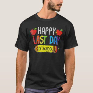 T-shirt Happy Last Day Of School Gift Teacher Student Vint