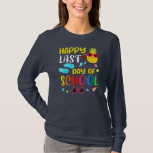 T-shirt Happy Last Day Of School Teacher Étudiant Summer