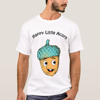 T-shirt "Happy Little Acorn" Écureuil Sourire Forêt Ami