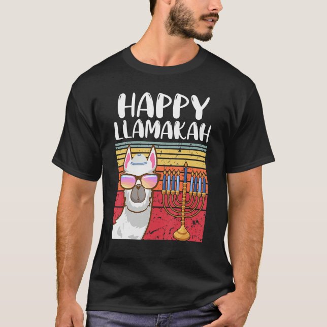 T-shirt Happy Llamakah Jewish Llama   Hanukkah Pajamas Cha (Devant)