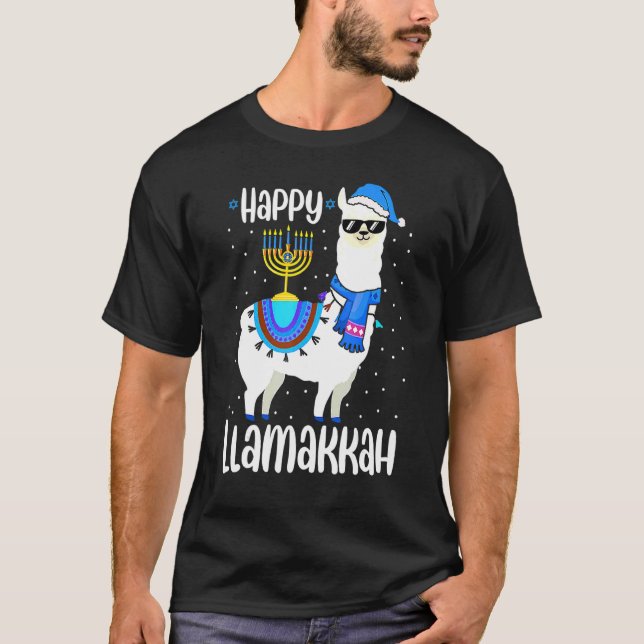 T-shirt Happy Llamakkah Cute Jewish Llama Sunglasses Hanuk (Devant)