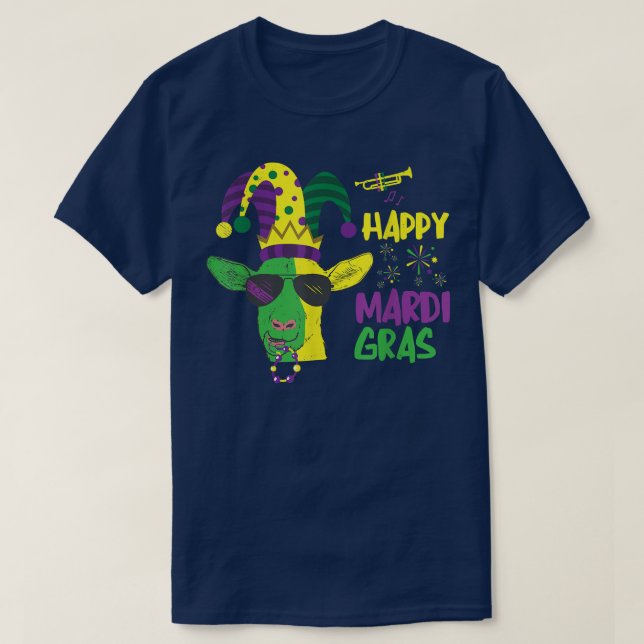 T-shirt Happy Mardi Gras Party Goat Costume Carnival Holid (Design devant)