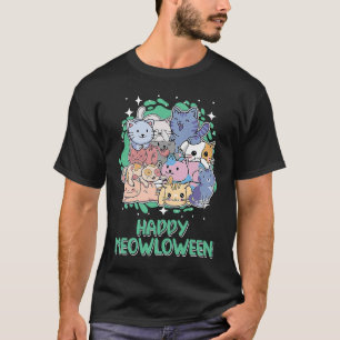 T-shirt Happy Meowloween Chat Halloween Kitten Chat effray