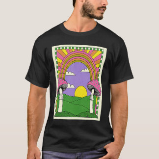T-shirt Happy Mushroom Psychedelics Rainbow