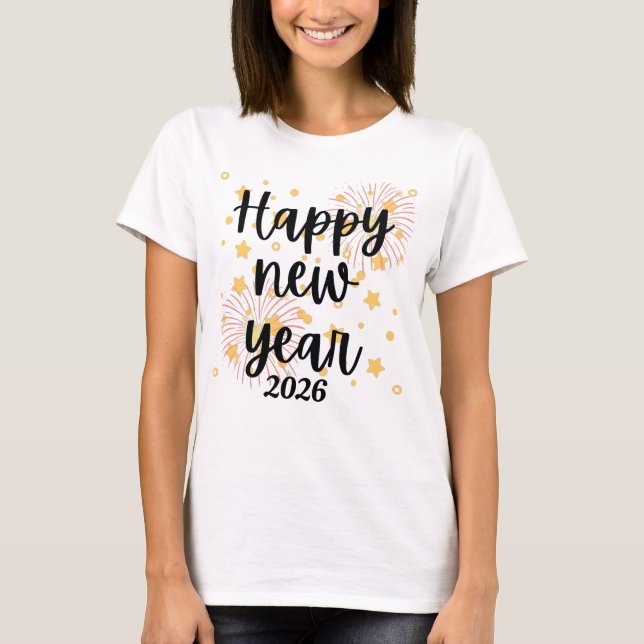 T-shirt Happy New Year 2026 Custom (Devant)