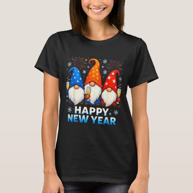 T-shirt Happy New Year 2026 Gnomes Matching Family New Yea (Devant)