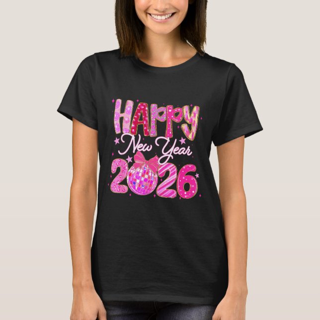 T-shirt Happy New Year 2026 Preppy New Years Nk Coquette B (Devant)