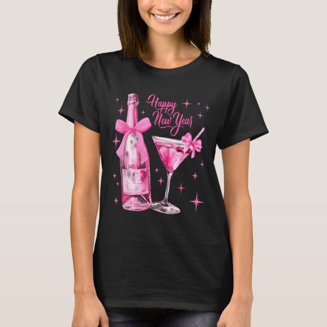 T-shirt Happy New Year 2026 Retro Nk Bow Whisky New Year's (Devant)