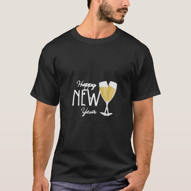T-shirt Happy New Year Champagne Toast Design – Festive Ho (Devant)