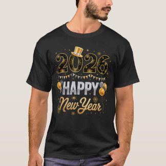 T-shirt Happy New Year Party 2026 Ballon Family Matching M