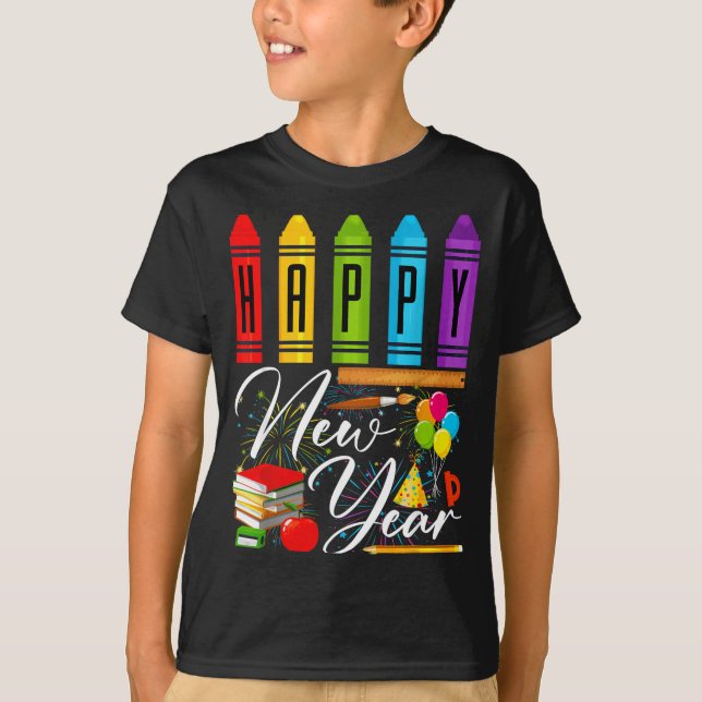 T-shirt Happy New Year Teacher Fireworks New Years Eve Par (Devant)