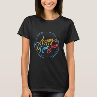 T-shirt Happy New Year Women Black