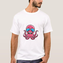 Happy Octopus porter Blue Aviators Graphic Tee