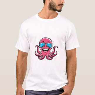T-shirt Happy Octopus porter Blue Aviators Graphic Tee