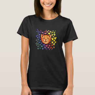 T-shirt Happy Orange Abby Cat Rainbow