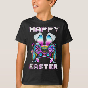 T-shirt Happy Pâques contrôleur de jeu vidéo Funny Gamer B