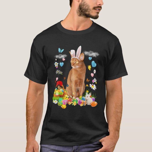 T-shirt Happy Pâques mignon lapin chien australien Berger  (Devant)
