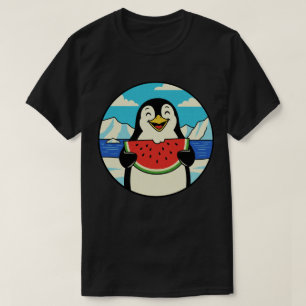 T-shirt Happy Penguin Manger de la pastèque - Vibes d'été