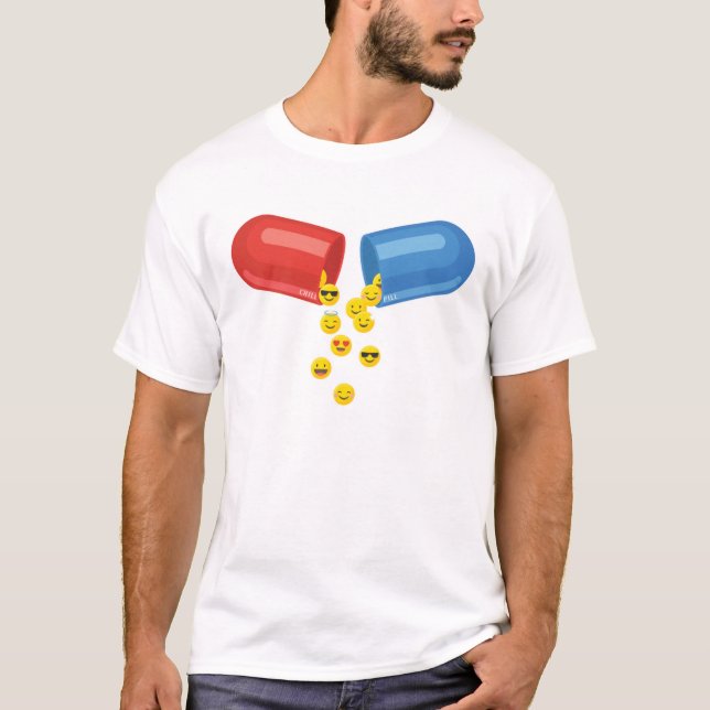 T-shirt Happy Pill : Emoticons positifs (Devant)