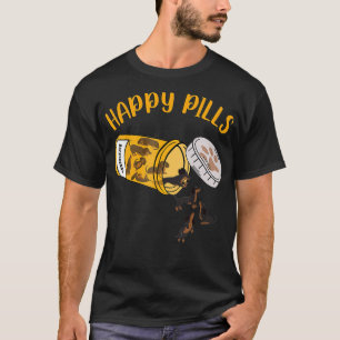 T-shirt Happy Pills Dachshund Chien j'aime les chiens 