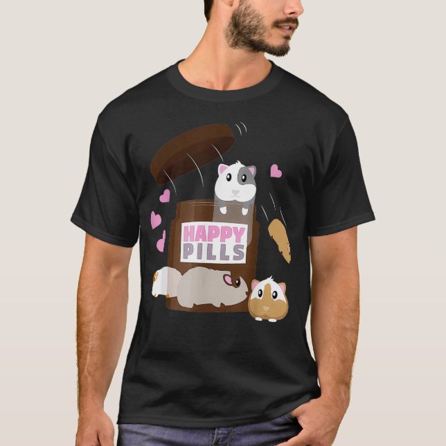 T-shirt Happy Pills Guinéenne Cochon Propriétaire Femmes C (Devant)