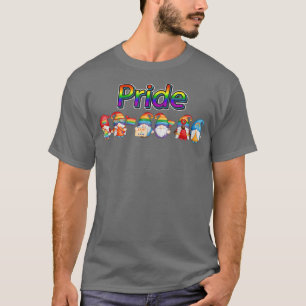 T-shirt Happy Pride Month Gay Pride Rainbow Flag LGBT Gnom