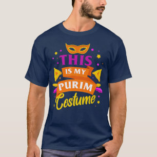 T-shirt Happy Purim Costume Idea Cute Mask Hébreu Juif H