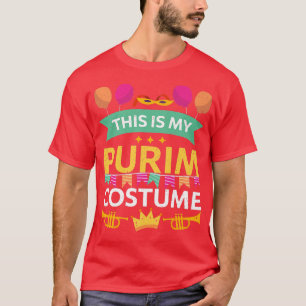 T-shirt Happy Purim Costume Idea Cute Mask Hebrew Jewish H