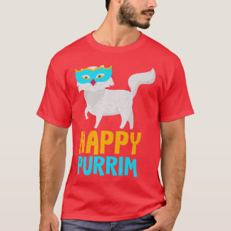 T-shirt Happy Purim Costume Idée drôle Chat Hébreu juif H
